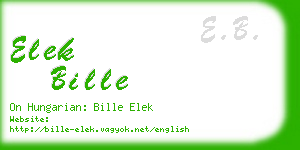 elek bille business card